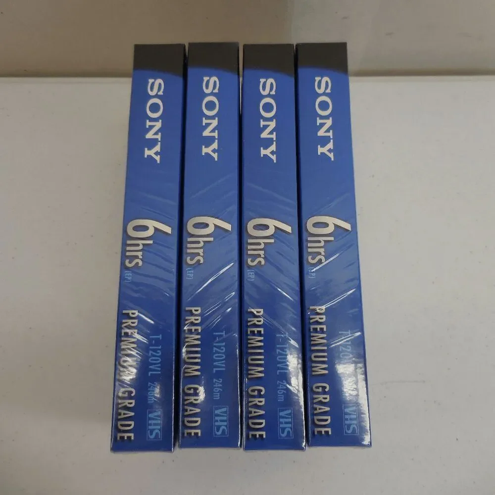 Sony T-120VL VHS Tapes 6HR‎ Premium Grade 4 NEW Factory Sealed